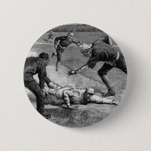 Vintag Baseball von Thure De Thulstrup, 1885 Button