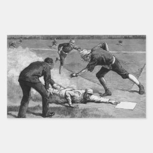 Vintag Baseball von Thure De Thulstrup, 1885 Rechteckiger Aufkleber