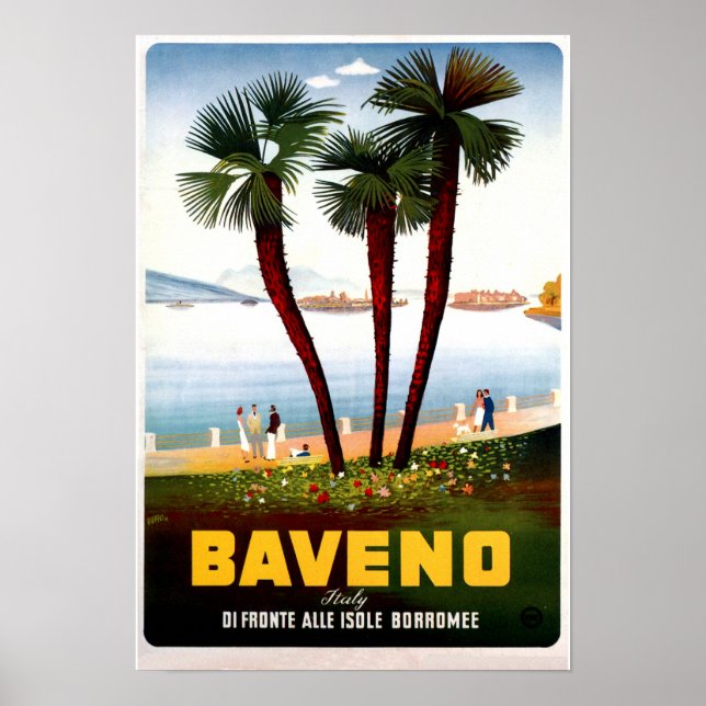 Vintag Baveno Italienische Reisewerbung Poster (Vorne)