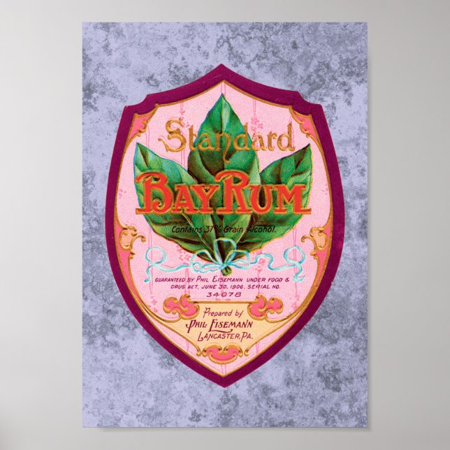 Vintag-Bay-Rum-Label-Poster Poster (Vorne)