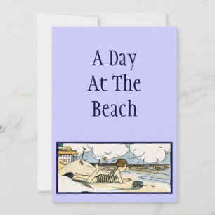 Vintag Beach Art individuelle Einladungen