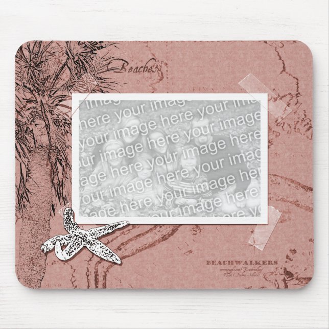 Vintag Beach Erinnerungen Foto Frame Mousepad (Vorne)