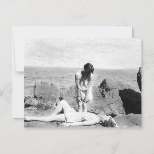 Vintag Beach Postkarte