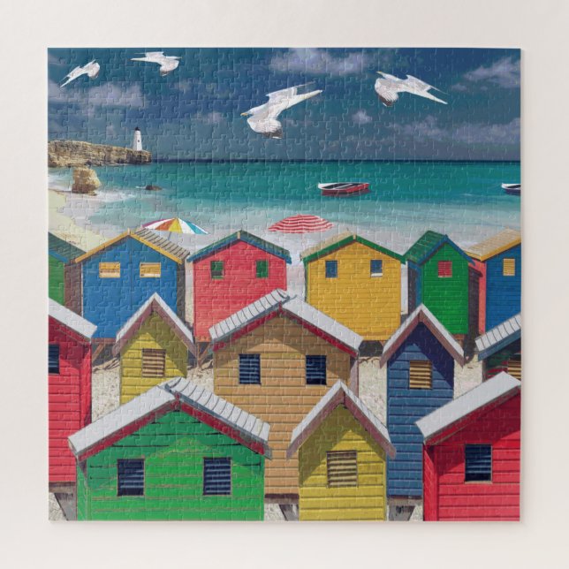 Vintag Beach Scene Holiday Jigsaw Puzzle (Vertikal)