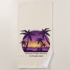 Vintag Beach Sunset Ferien Lounges Pfirsichpfirsic Strandtuch