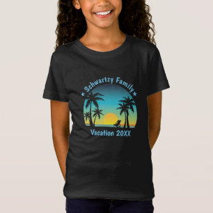 Vintag Beach Sunset Vacation Orange-blaue Lounge T-Shirt