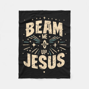 Vintag Beam Me Up Jesus Funny Jesus Christus Meme  Fleecedecke