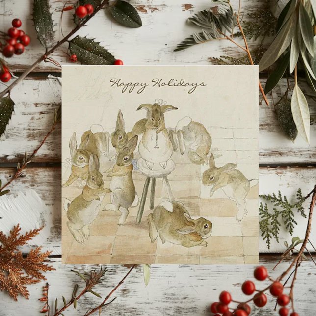 Vintag Beatrix Potter Rabbit Weihnachtsfeiertag Feiertagskarte (Von Creator hochgeladen)