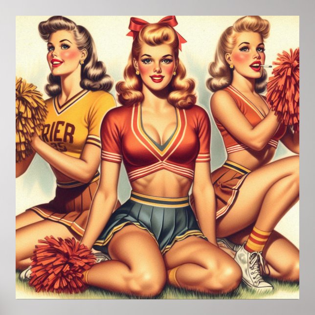 Vintag Beautiful Cheerleader Poster (Vorne)