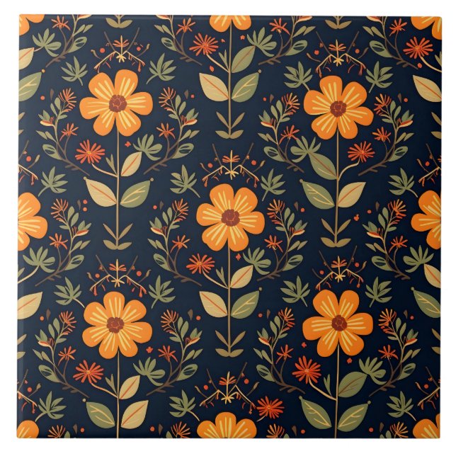 Vintag Beautiful Floral Modern Collection Fliese (Vorderseite)