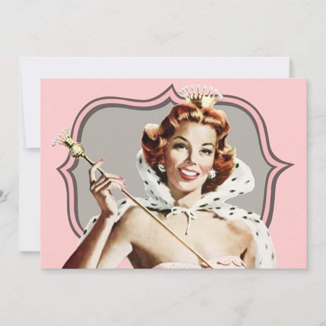 Vintag Beauty Queen Birthday Einladung (Vorderseite)