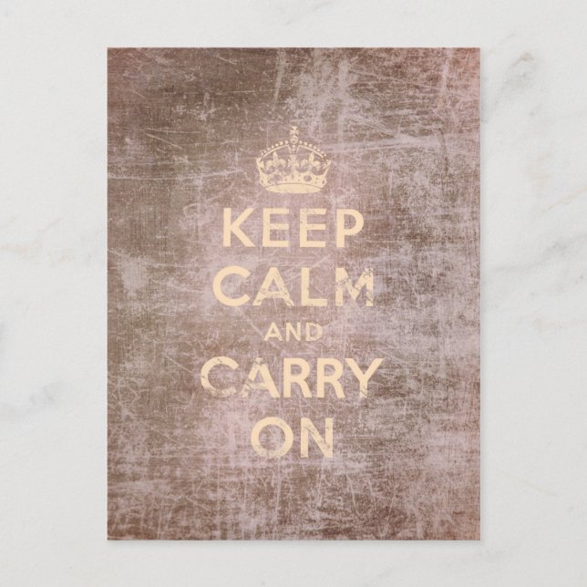 Vintag behalten Ruhe und Fortdauer Postkarte (Vorderseite)