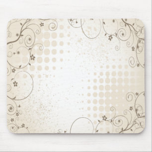 Vintag Beige Floral Mousepad