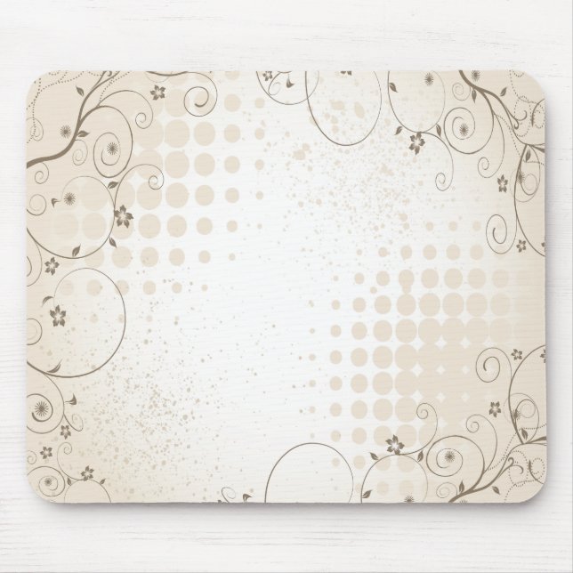 Vintag Beige Floral Mousepad (Vorne)