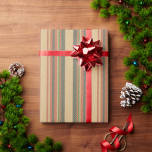 Vintag-beige-grüne schwarze Streifen Weihnachten