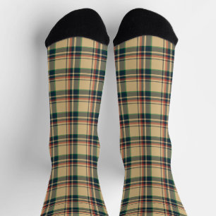 Vintag-beigefarbenes kariertes Muster Socken