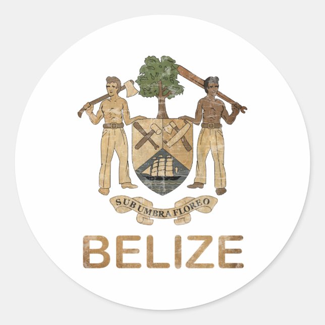 Vintag Belize Runder Aufkleber (Vorderseite)