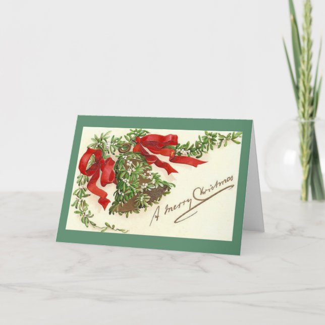 Vintag Bell Weihnachtskarte Feiertagskarte (Vorderseite)