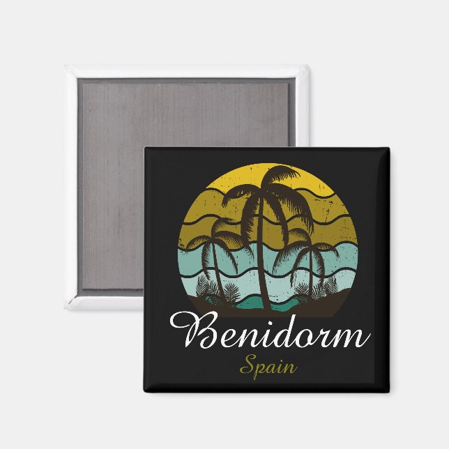 Vintag Benidorm Spanien Sommerurlaub Magnet (Vorderseite/Rückseite)