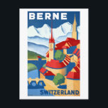 Vintag Bern Switzerland Reiseplakat Postkarte<br><div class="desc">Vintage Bern Schweiz Reise</div>