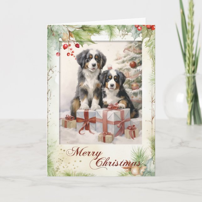 Vintag Bernese Mt. Hund Weihnachten (Vorderseite)