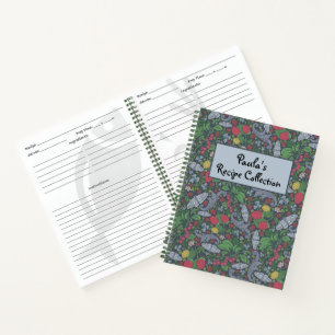 Vintag Berries Butterflies Marigold Recipe Notizbuch