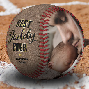 Vintag Best Daddy je Foto Baseball