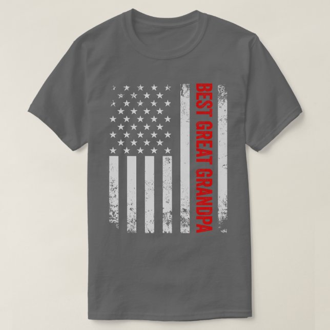 Vintag bester Großvater Amerikas Flaggenvater  T-Shirt (Design vorne)