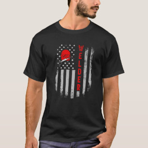 Vintag Beunruhigt Patriotic Welder American USA F T-Shirt