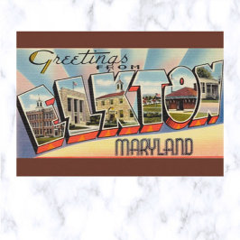 Vintag Big Letter Elkton Maryland Postkarte