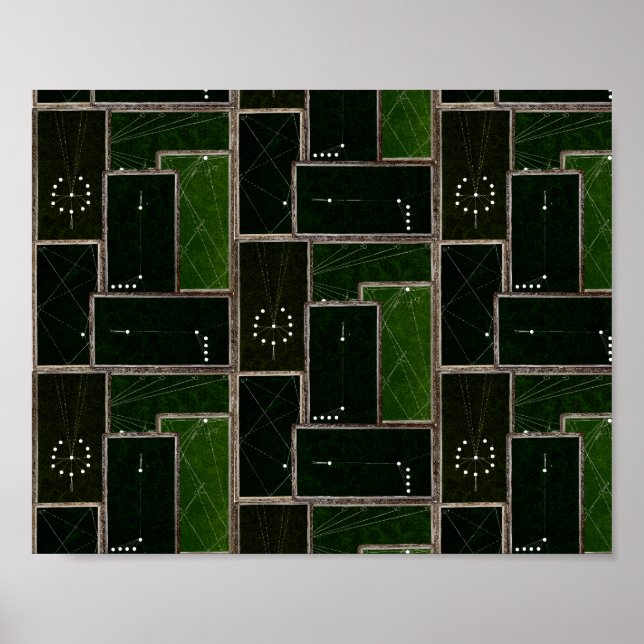 Vintag Billardtisch Billard Tischdecke Art Pool Ha Poster (Vorne)