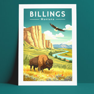 Vintag Billings Montana Postkarte