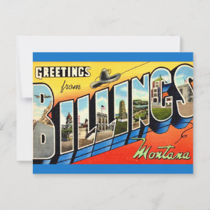 Vintag Billings MT Gruß Postkarte