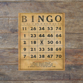 Vintag Bingo Card Scrapbook Ephemera