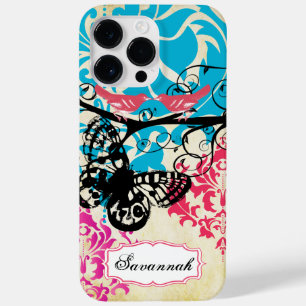 Vintag Bird Butterfly Damask iPhone Case