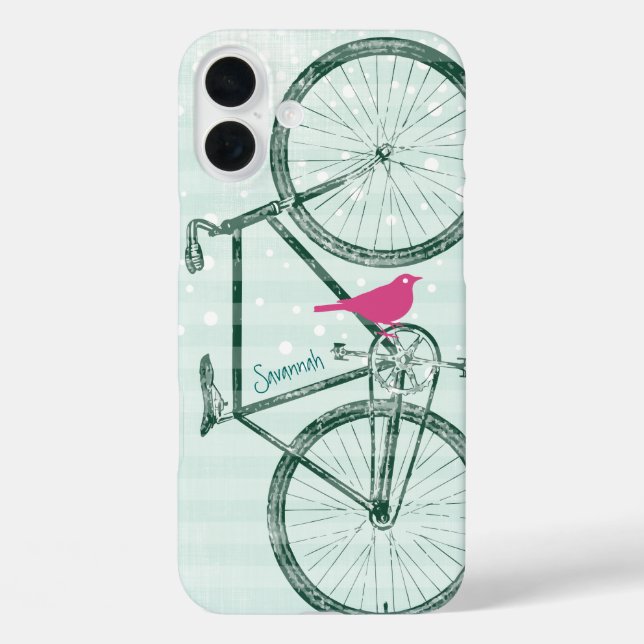 Vintag Bird Emerald Green Bike Muster title_seo2 (Rückseite)
