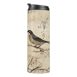 Vintag Bird Manuskript Thermosbecher