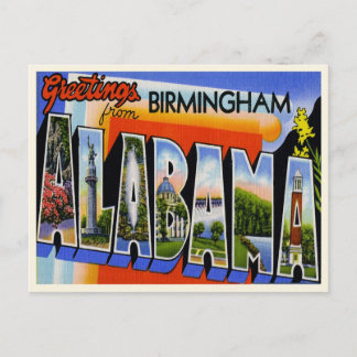 Vintag Birmingham Alabama Postkarte