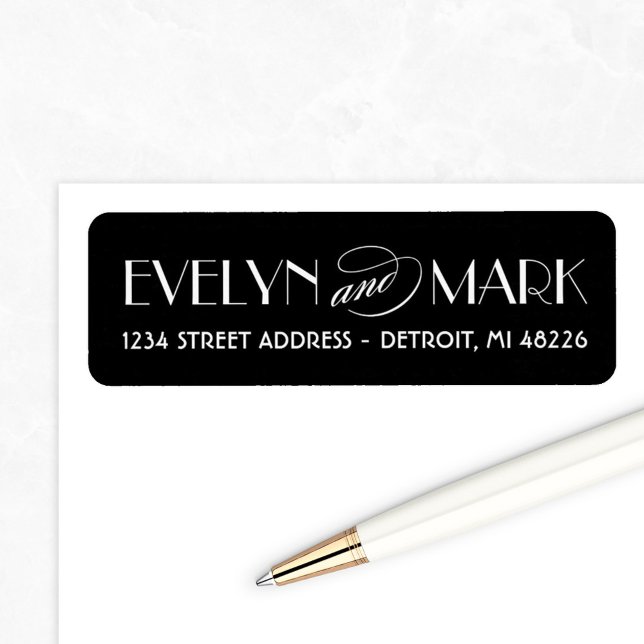 Vintag Black Art Deco Monogram Wedding (Von Creator hochgeladen)