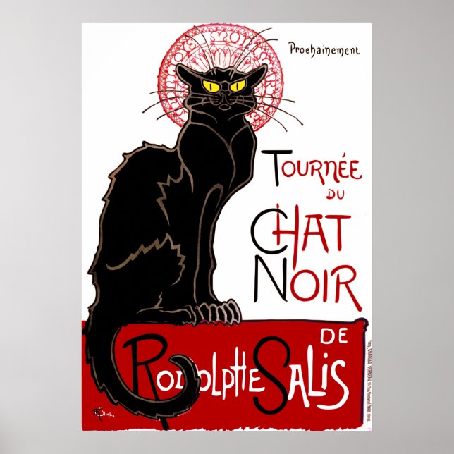 Vintag Black Cat Le Chat Noir Poster (Vorne)