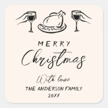 Vintag Black & Cream Hand Drawn Frohe Weihnachten