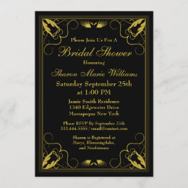 Vintag Black Gold Bridal Dusche Einladung