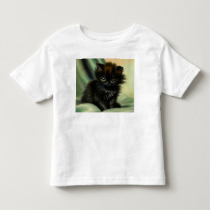 Vintag Black Kitten Illustration Kleinkind T-shirt