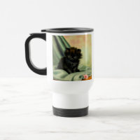 Vintag Black Kitten Illustration