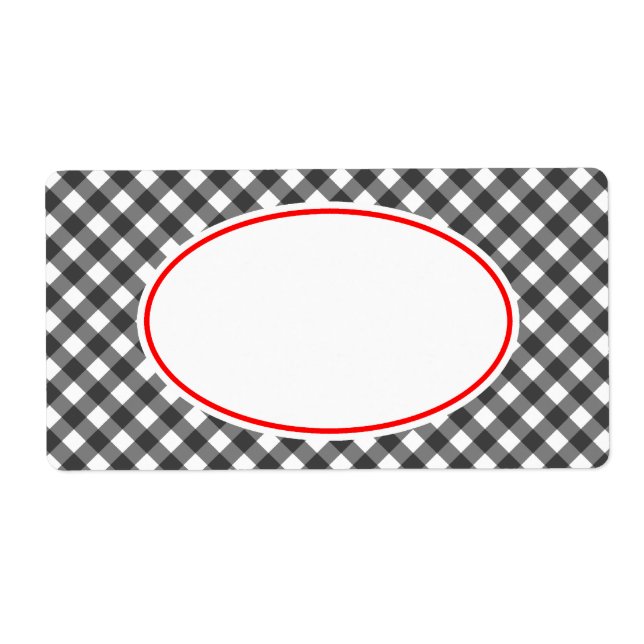 Vintag Black Red Gingham Kitchen Geschenke Tag Lab (Vorne)