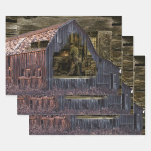Vintag Blacksmith Shop Welder Geschenkpapier Set