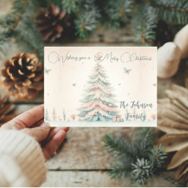 Vintag blass Frohe Weihnachten personalisierte Beg Karte