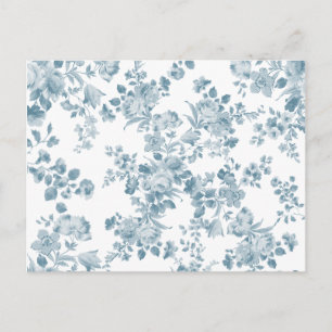 Vintag-blau-böhmisch-elegant-floral Postkarte