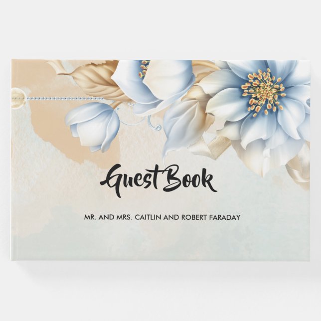 Vintag Blau Gästebuch (Vorderseite)