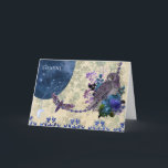 Vintag Blau Lila Zodiac Gemini Geburtstag Karte<br><div class="desc">Vintage Collage mit Eule und Motte,  zusammen mit der Gemini zodiac Konstellation.</div>